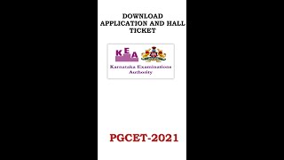 Download Application and Hall Ticket  PGCET  KEA [upl. by Trenna]