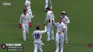 Nathan McAndrew clean bowled by Tom Whitney in Sheffield Shield Tournament [upl. by Ahsienel699]