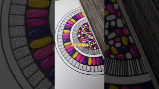 Zendala halfmandala artforbeginners zendoodle artformentalhealth dailydoodles mandalainspired [upl. by Oer]