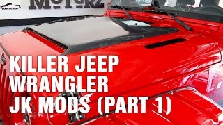 Jeep Wrangler JK Steps RK Sport Hood Grille Fuel Door Shift Knobs Backbone Motorz 88 [upl. by Ambur]