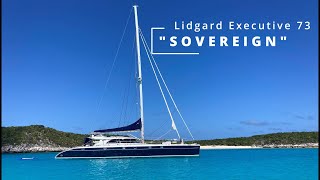 Catamaran For Sale quotSovereignquot  Lidgard Executive 73  Walkthrough with Staley  Part 1 Interior [upl. by Enilrahc]