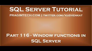 Window functions in SQL Server [upl. by Olwena]