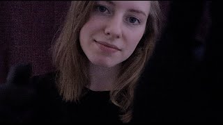 ASMR  Relaxing Face Attention amp Water Sounds 💜🖤☔️ dimmed for relaxation no talking [upl. by Arretahs]