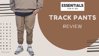 Fear Of God Essentials Track Pants Review amp Sizing Harvest [upl. by Ellynad]