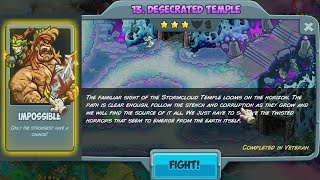 Kingdom Rush 5 Alliance  13 Desecrated Temple  Heroic amp Iron Challenge IMPOSSIBLE [upl. by Amos198]