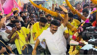 Talasani Srinivas Yadav Mass Teenmaar Dance  Talasani Srinivas Yadav Palaram bandi 2023 procession [upl. by Ronyar]