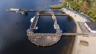 SZCZECINEK Rozbierają pomost na plaży miejskiej przy ulicy Mickiewicza Rozpoczął się remont [upl. by Lleinnad55]