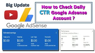 How to check Daily CTR on Google Adsense account ।। CTR kaise check kre ।। [upl. by Benny]