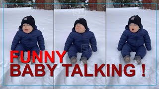 FUNNY BABY TALKING ON THE SNOW [upl. by Redleh660]