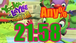 YookaLaylee and the Impossible Lair quotAnyquot speedrun in 2158 Former WR [upl. by Atteuqaj]