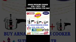 ARNAD PRESSURE COOKER 5LTR  3LTR  2LTR COMBO OFFER FOR RUPEES 1790 ONLY mvkdt diwalicombooffer [upl. by Granniah]