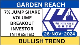 GARDEN REACH SHARE 7 JUMP BULLISH TREND  GARDEN REACH SHARE LATEST NEWS TODAY [upl. by Rosenkranz245]