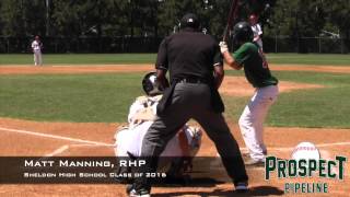 Matt Manning Prospect Video RHP Sheldon High School Class of 2016 [upl. by Ecertak164]