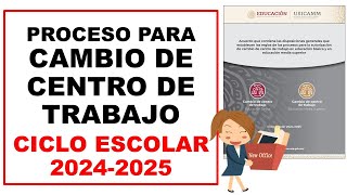 Acuerdo para el proceso de cambio de centro de trabajo Educación Básica 20242025 USICAMM [upl. by Rehpotsyrk501]