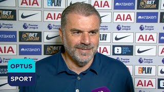 ANGE POSTECOGLOU has the journalist RATTLED talking about Tottenhams transfer business [upl. by Ahsyas582]