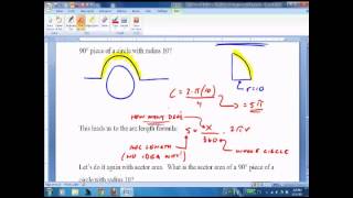 HGEO 116 Arc Lengths and Areas of Sectors [upl. by Gemmell]