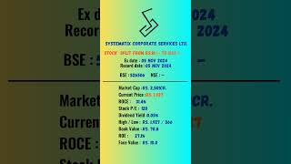 Systematix Corporate Services Ltd share latest news  ExDate 05 NOV 2024  shots [upl. by Hesketh]