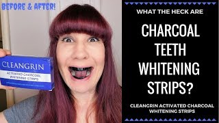 CHARCOAL TEETH WHITENING STRIPS REVIEW I Cleangrin Charcoal Whitening Strips Demo [upl. by Ahsiekal]