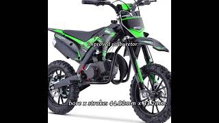 MotoTec Thunder 50cc 2Stroke Kids Gas Dirt Bike Green [upl. by Danny857]