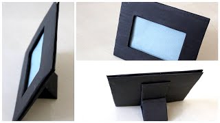 How to make photo frame standDIY Photo frame with stand using Cardboardphoto frame making at home [upl. by Nomra969]