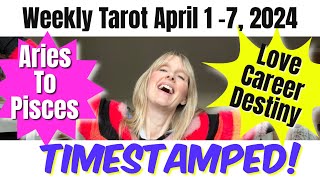 Weekly Tarot 1 APRIL Aries Taurus Gem Cancer Leo Virgo Libra Scorp Sag Cap Aqua Pisces [upl. by Etaner]