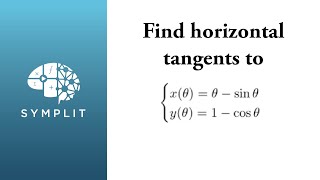 Find horizontal tangents to a parametric curve [upl. by Areid]