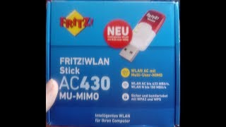 FritzWlan Stick AC430 MUMIMO unboxing und einrichten [upl. by King]