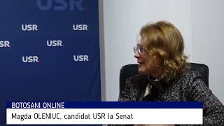 Botosani Online TV  Magda Oleniuc candidat USR la Senat Am intrat în politică dintro revoltă [upl. by Ohara655]