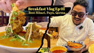 Kolkata Winter Mughlai Breakfast Vlog  Mutton Nihari Paya Qorma at Sufiya Royal India Zeeshan [upl. by Roos]