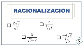 RACIONALIZACIÓN DE DENOMINADORES  Varios ejemplos [upl. by Yaras]