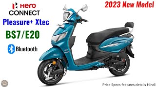 New Hero Pleasure plus Xtec Connect 2023 E20 Bs7 Model Price Colours Specs features details Hindi [upl. by Reg]