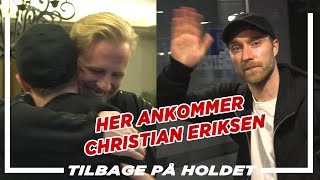 Nu sker det Se Christian Eriksen ankomme i landsholdslejren – første gang siden EM [upl. by Oribelle]