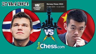 Magnus Carlsen Vs Ding LirenNprwaychess 202427 mei 2024 chesscom [upl. by Malinowski]