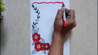 How to Create a Red Flower Border Design  Step by Step Tutorial [upl. by Ennaeus608]