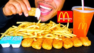 MCDONALDS CHICKEN NUGGETS FRIES RANCH SAUCE ORANGE HIC DRINK EATING MOUTH SOUNDS [upl. by Zetes]