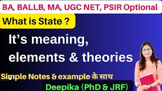 What is state Its meaning elements and theories [upl. by Milburr406]