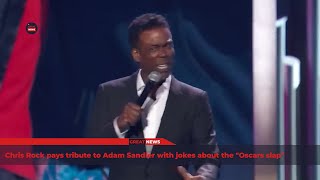 Chris Rock pays tribute to Adam Sandler with jokes about the quotOscars slapquot [upl. by Matland]