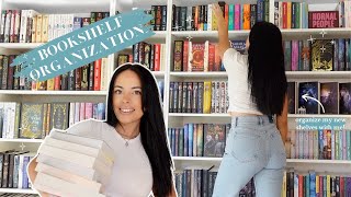 organize my bookshelves with me 📚 new shelves 200 books [upl. by Main]