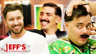 SURPRISING STEINY WITH ANDREW SCHULZ HAIRCUT  Jeffs Barbershop [upl. by Gianna]