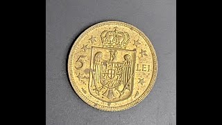 Moneda 5 lei 1930 Regele Mihai l copil Romania Rare coin Bani vechi [upl. by Hteazile]