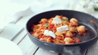 Recipe Pasta With Scallops Peppers And Tomato [upl. by Gillmore]