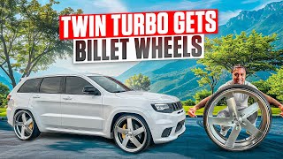 PUT 26INCH BILLET WHEELS ON WORLDS FASTEST TWIN TURBO TRACKHAWK [upl. by Anidualc]