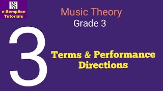 Grade 3  Terms amp Performance Directions [upl. by Atinyl]