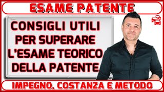 ESAME TEORICO DELLA PATENTE CONSIGLI UTILI PER SUPERARLO FACILMENTE [upl. by Ardenia]