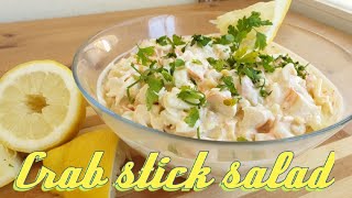 Crab Stick Salad recipe  🦞🥗🌽🌶🍋 Šalát z krabích prstovLight food [upl. by Marozik]