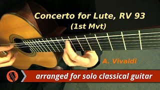 A Vivaldi  Allegro 1st mvt from Concerto for Lute in D Major RV 93 [upl. by Honora887]