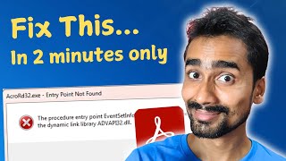 100 Fixed AcroRD32exe  Entry Point Not Found  Windows 7  Adobe Acrobat Reader Problem [upl. by Bello]