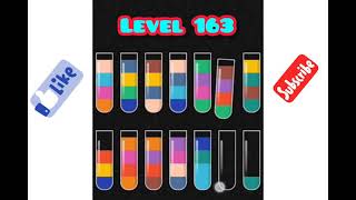 Water Color Sort Level 163 walkthrough solution 🥳🥳🥳 [upl. by Semmes567]