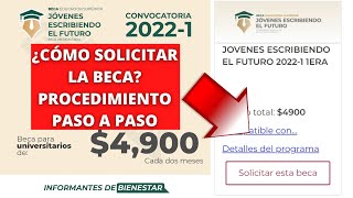 Cómo Solicitar la Beca Jóvenes Escribiendo el Futuro 2022I 1ERA Apoyo de 4900 SUBES CNBBBJ [upl. by Llerut]