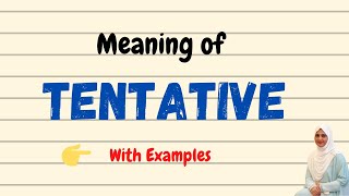 Daily vocabulary  Tentative Meaning  Vocabgram [upl. by Tacye]